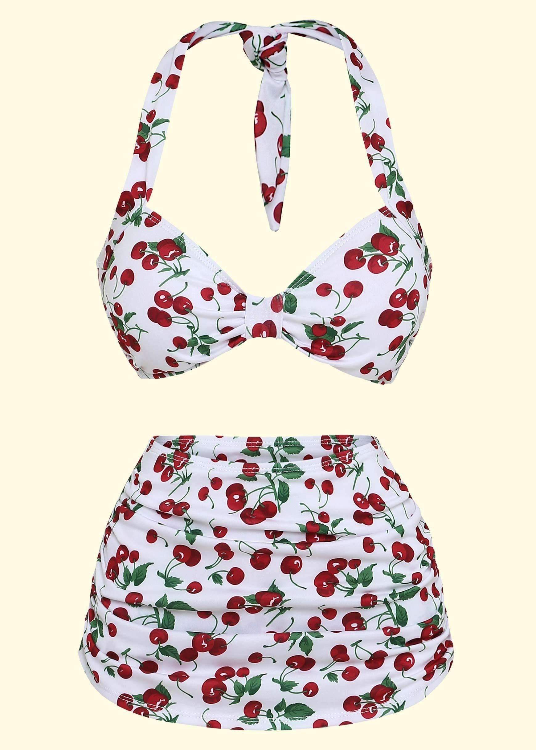 Esther Williams: Bikini i hvid med kirsebær toej mondokaos