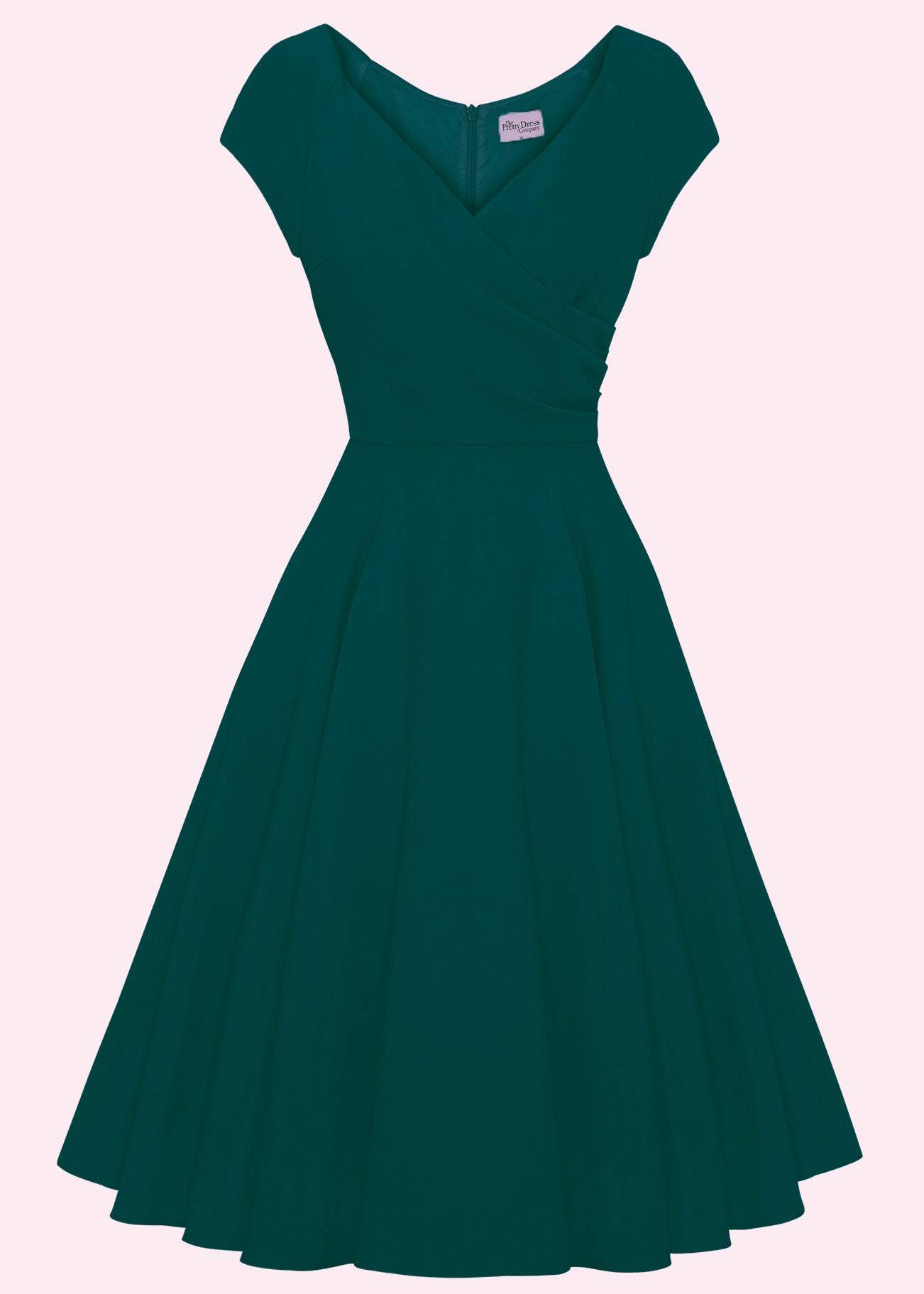 50er Hourglass swing kjole i mørk grøn Pretty