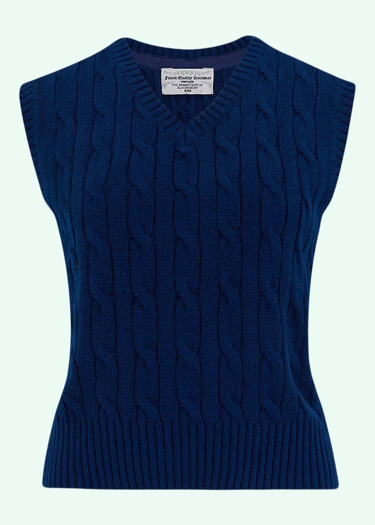 Bloomsbury: Slipover med snoninger i navy Seamstress Of Bloomsbury