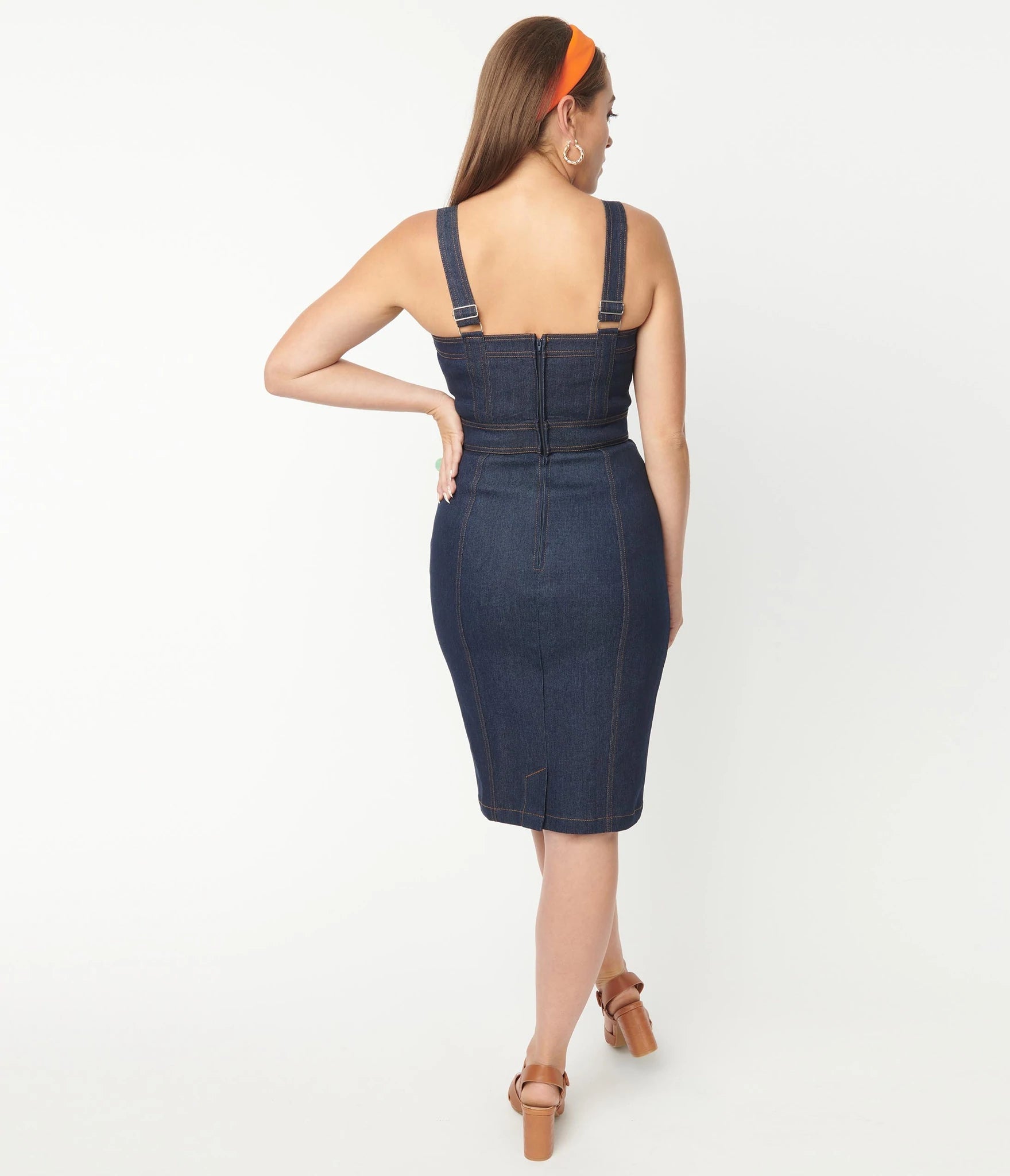 Unique Vintage: 50'er stils pencil kjole i denim Unique Vintage