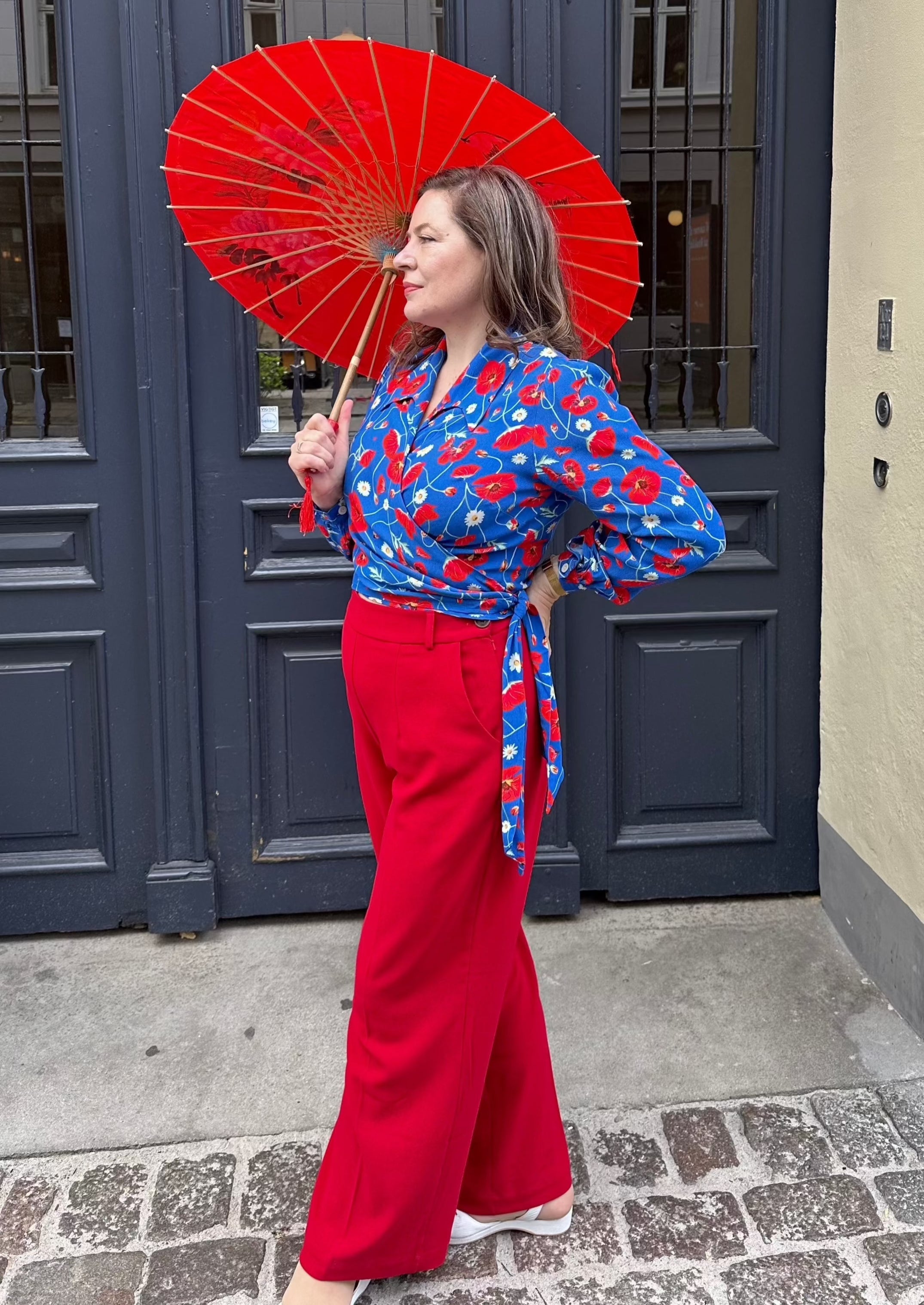 1940'er stils bukser i rød bukser Weekend Doll 