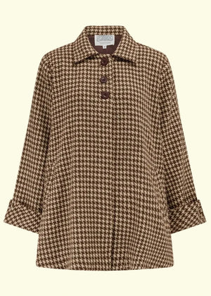 1940'er swing jakke i uld - brun pepitetern jakke Seamstress Of Bloomsbury 