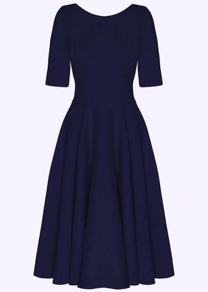 1950'er Hepburn swingkjole - navy blå swing kjole Pretty Dress Company 