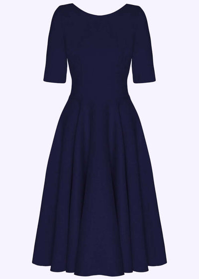 1950'er Hepburn swingkjole - navy blå swing kjole Pretty Dress Company 