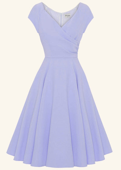 1950'er Hourglass swingkjole i lys lyng lilla toej Pretty Dress Company 