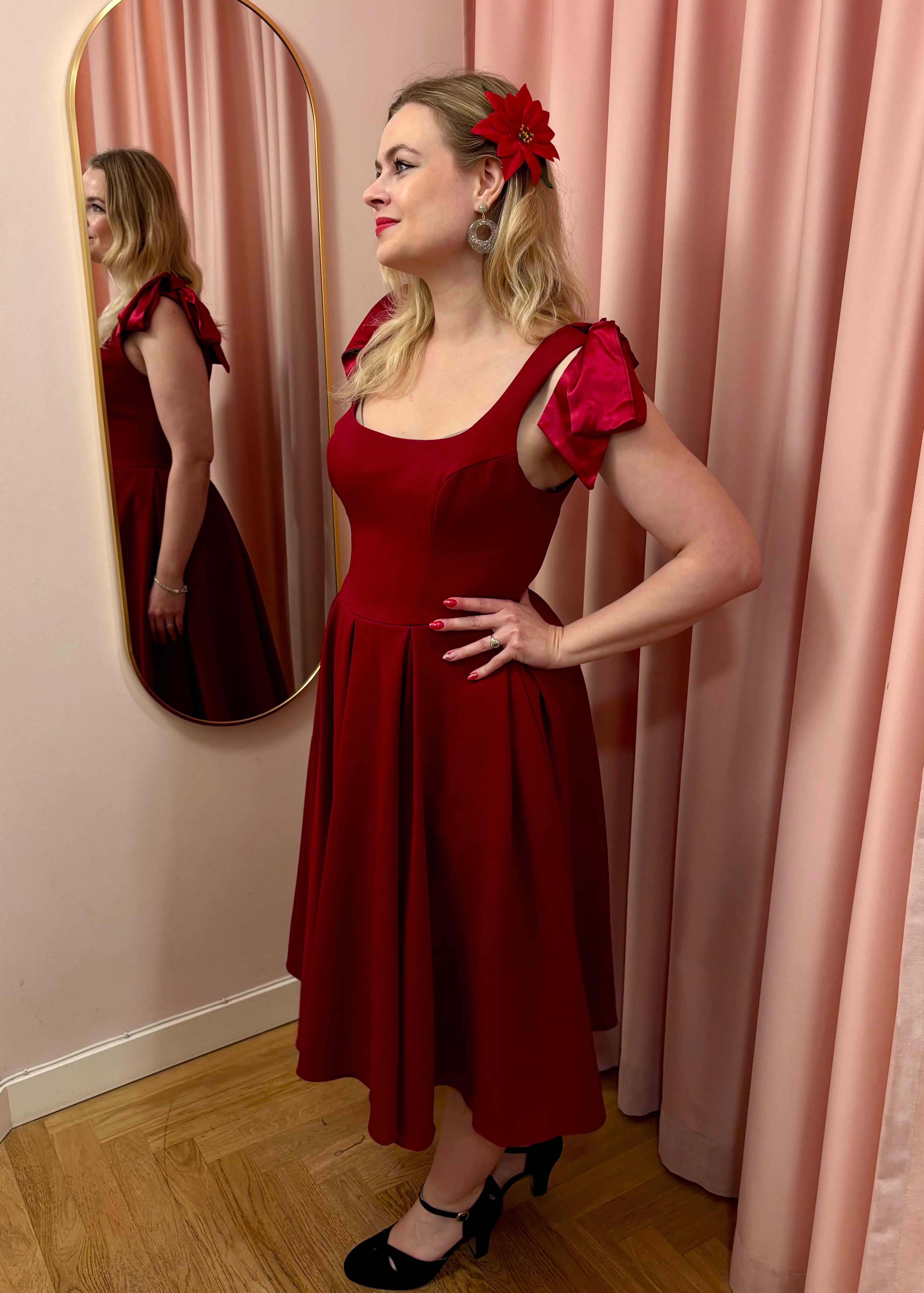 1950'er Josephine swing kjole - bordeaux swing kjole Pretty Dress Company 