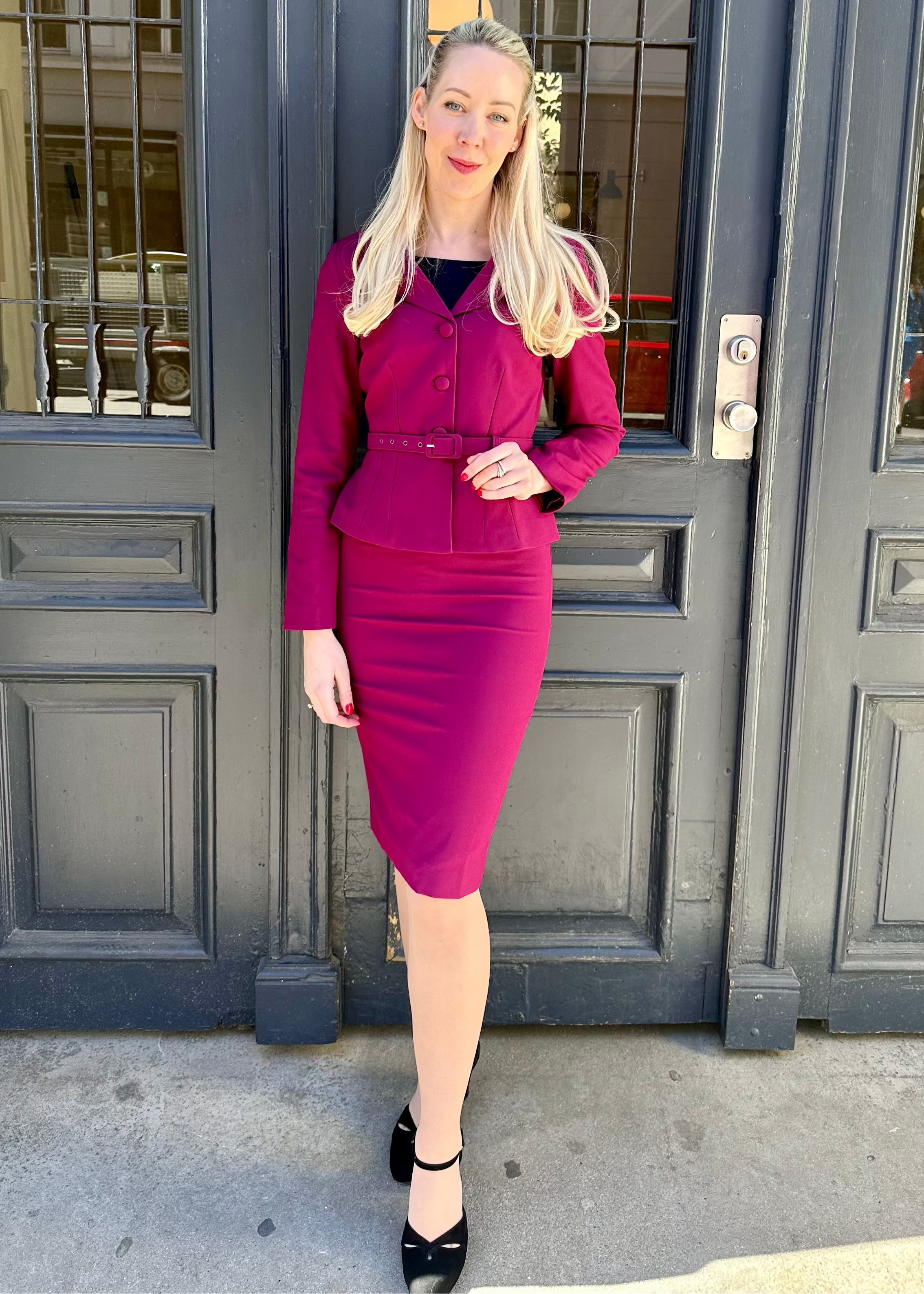 1950'er stils pencil nederdel i magenta pencil nederdel Daisy Dapper 