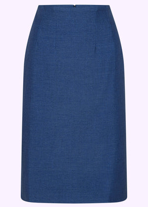 1950'er stils pencilnederdel i blå denim-look pencil nederdel Daisy Dapper 