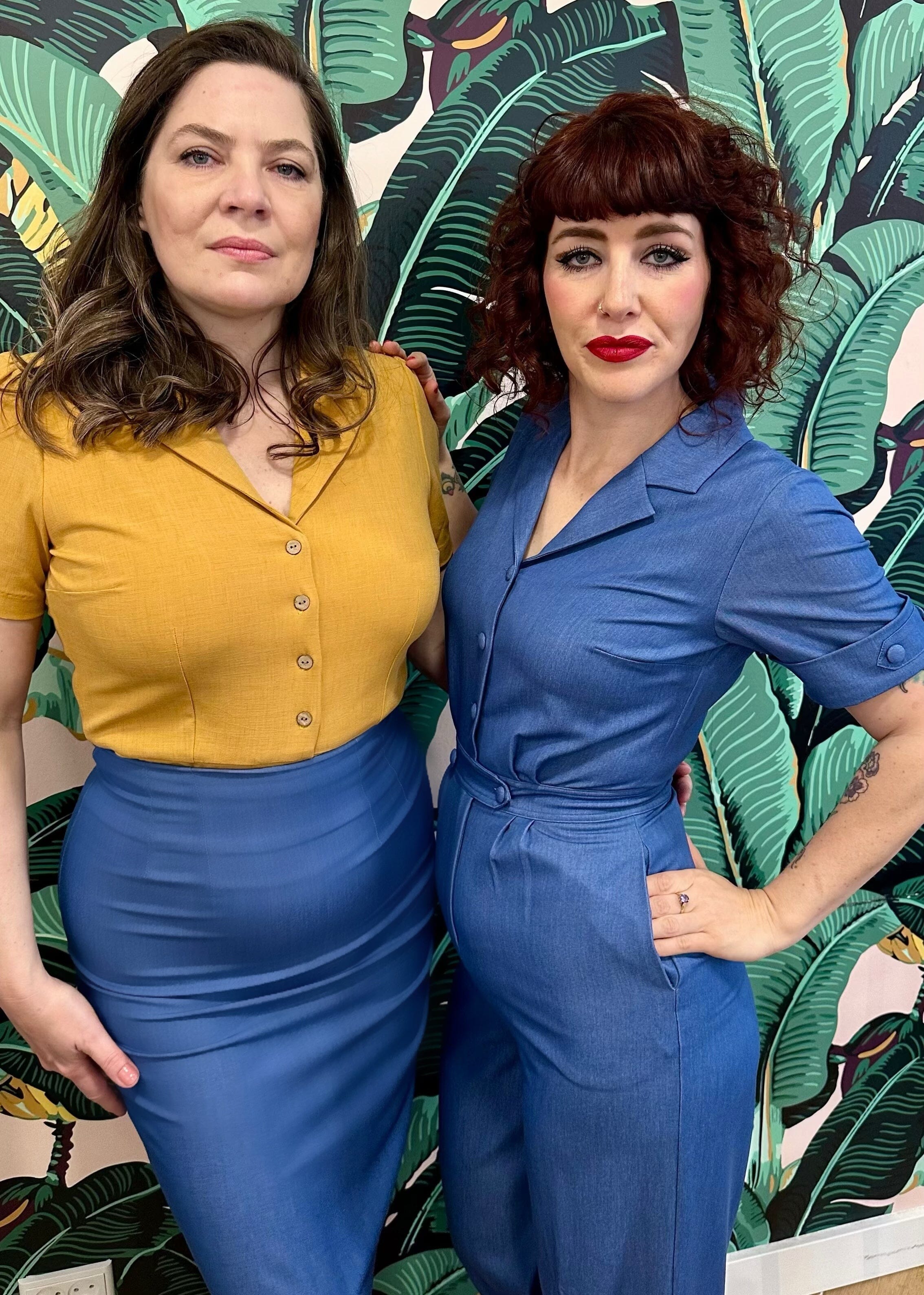 1950'er stils pencilnederdel i denimblå pencil nederdel Daisy Dapper 