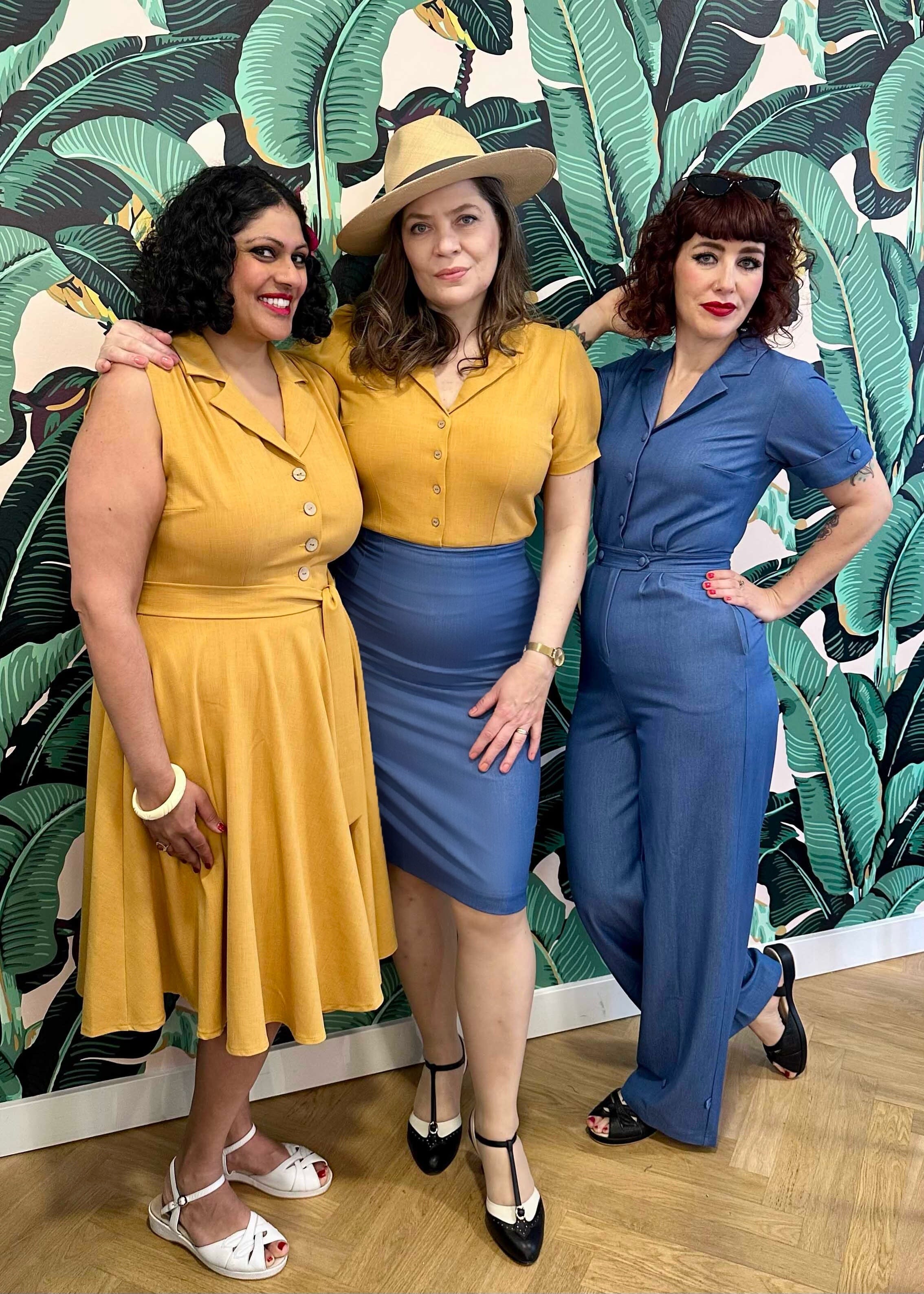 1950'er stils pencilnederdel i denimblå pencil nederdel Daisy Dapper 