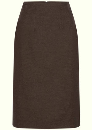 1950'er stils pencilnederdel i mørkebrun pencil nederdel Daisy Dapper 