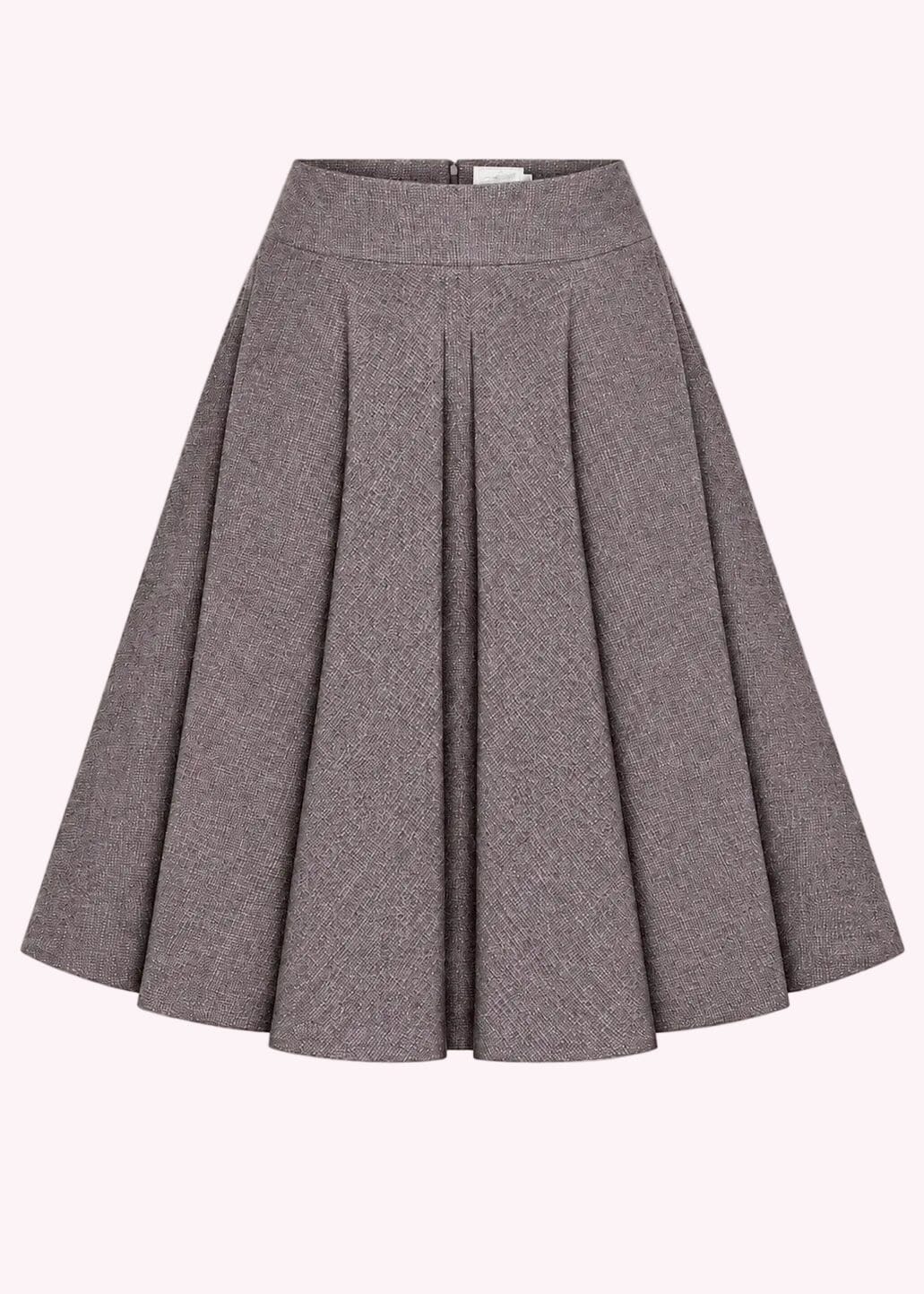 1950'er stils swingnederdel - grå linen look swing nederdel Daisy Dapper 