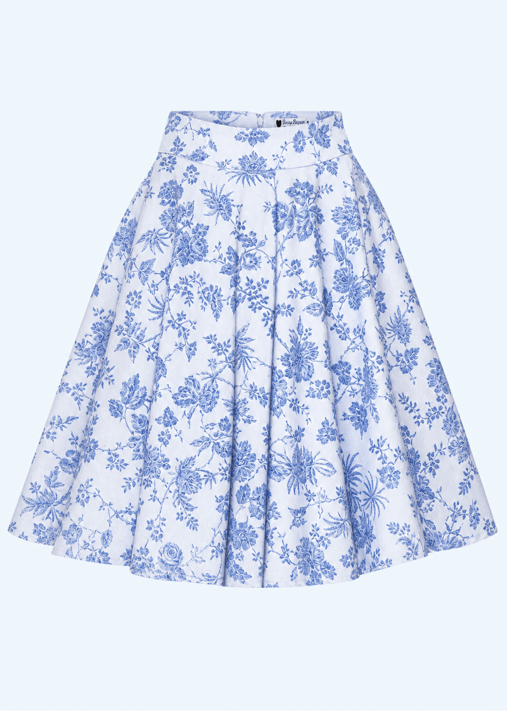 1950'er stils swingnederdel - hvid med navy blomster swing nederdel Daisy Dapper 