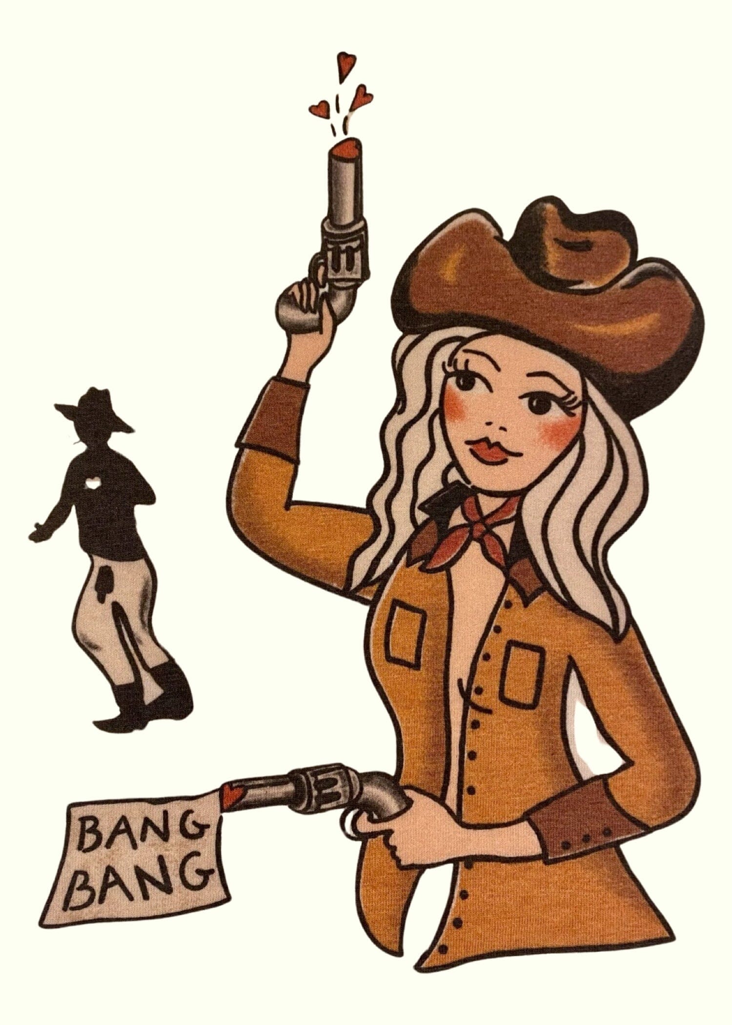 1950'er stils T-shirt Bang Bang i off-white tøj Mischief Made 