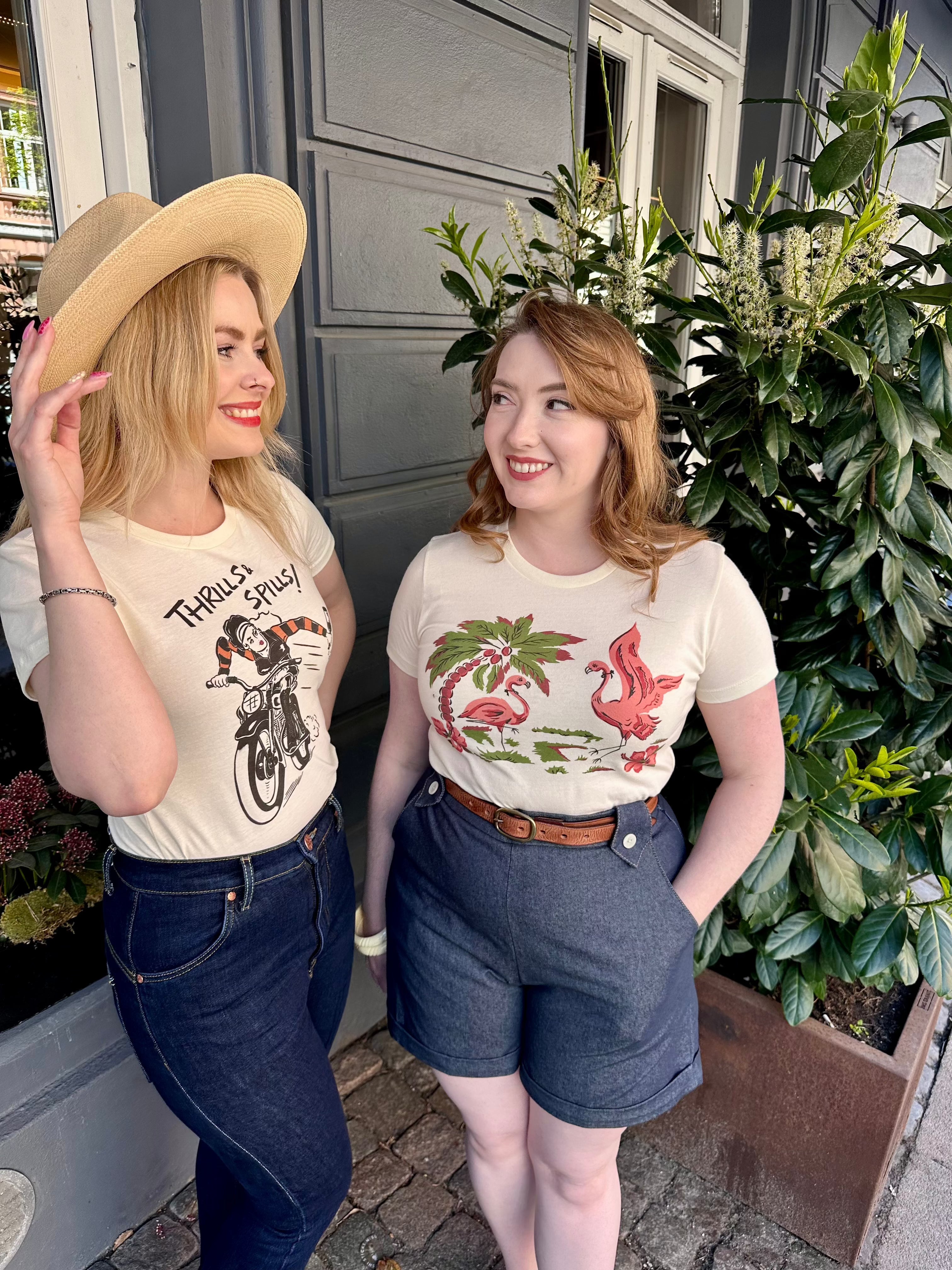 1950'er stils T-shirt "Pink Flamingo" t-shirt Mischief Made 