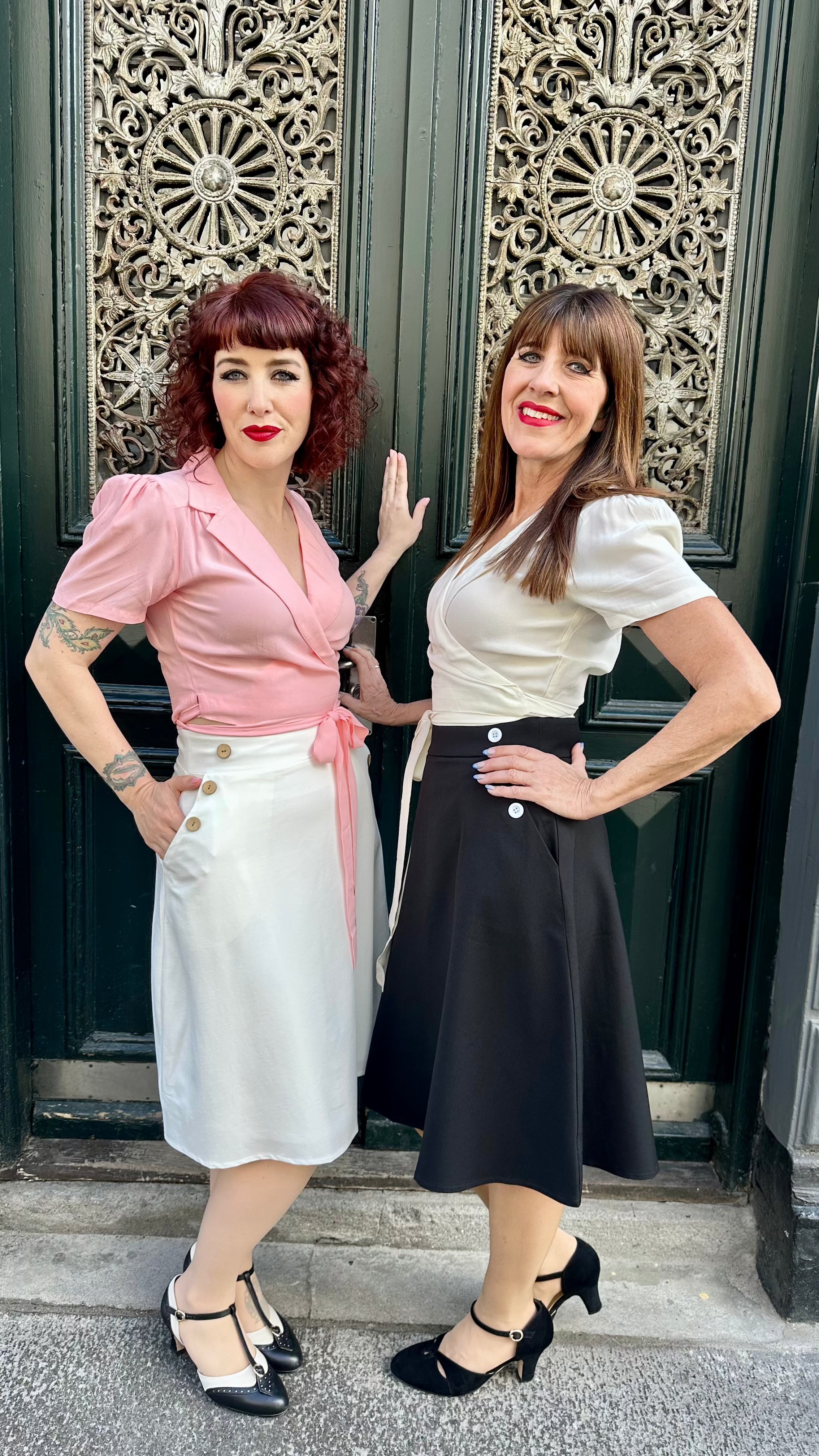 A-line nederdel med knapper i råhvid aline nederdel Daisy Dapper 