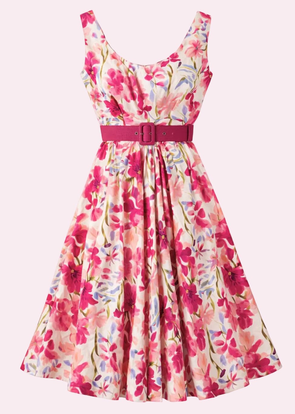 Alya-Mai swing kjole med pink print Miss Candyfloss 