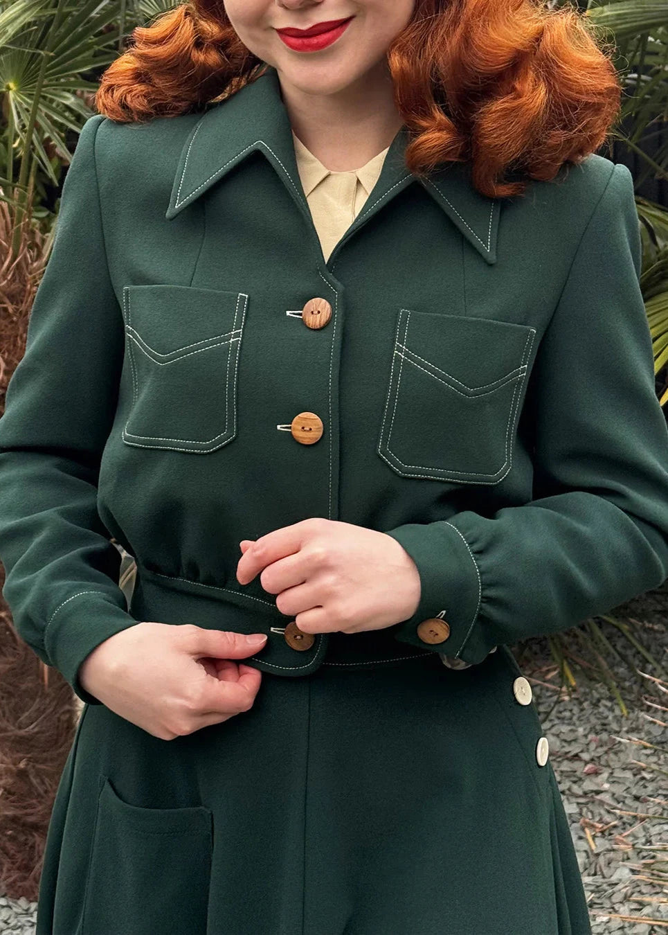 Americana Jakke i grøn toej House of Foxy 