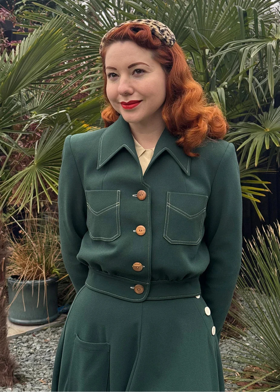 Americana Jakke i grøn toej House of Foxy 