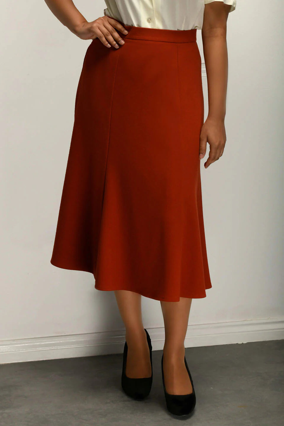 Bette Midi nederdel i rustrød aline nederdel Weekend Doll 