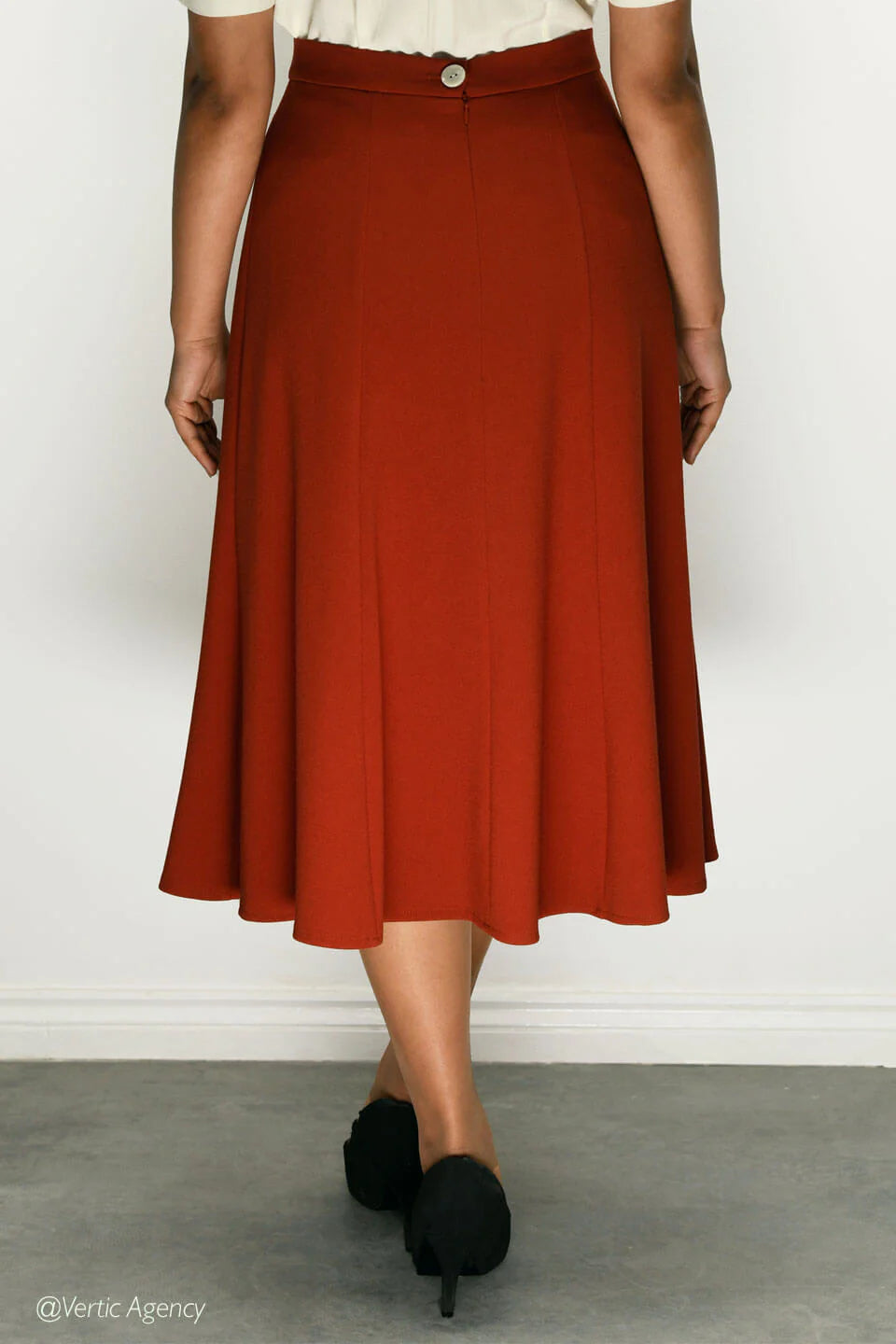 Bette Midi nederdel i rustrød aline nederdel Weekend Doll 