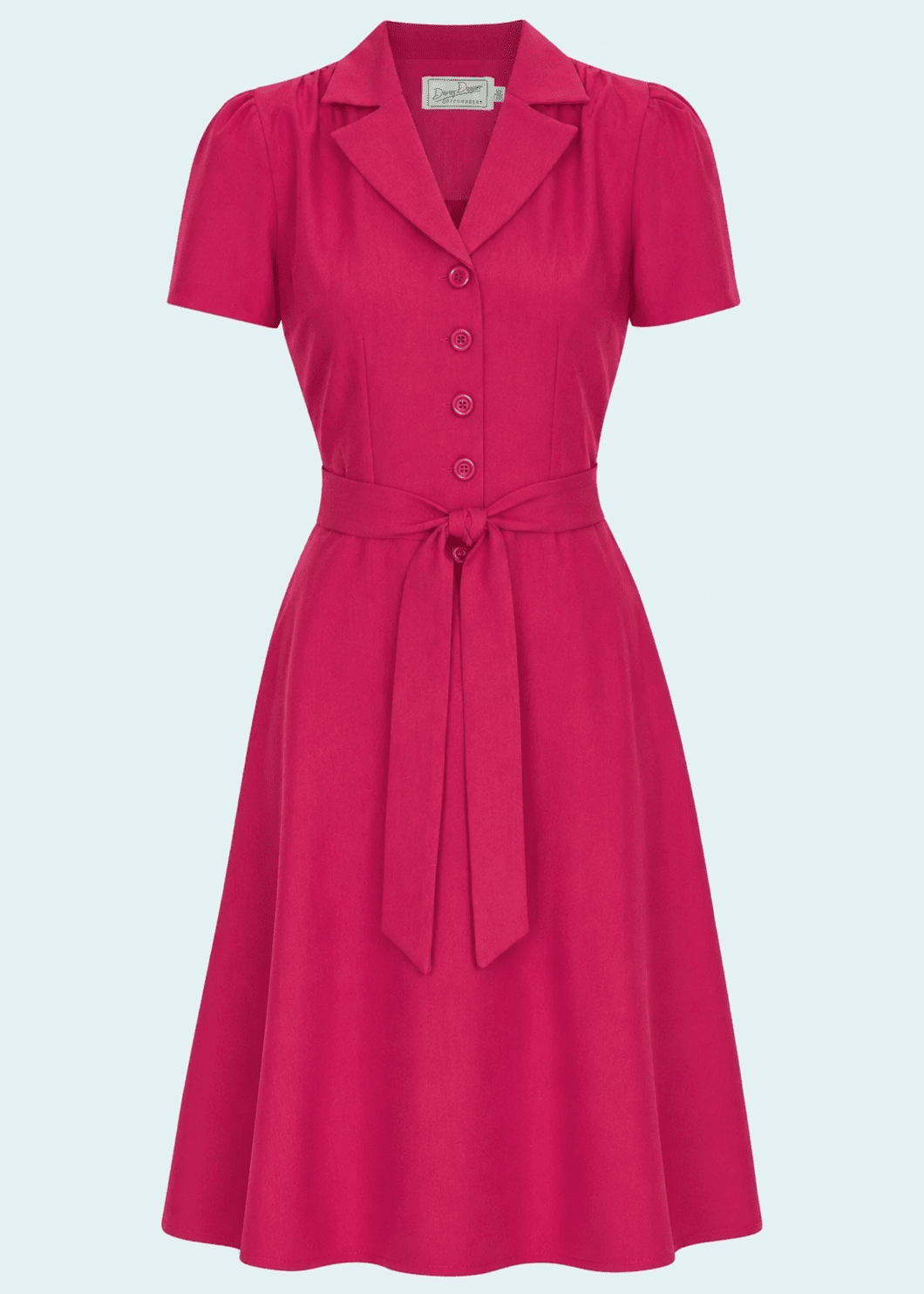 Betty kortærmet skjortekjole - raspberry skjortekjole Daisy Dapper 