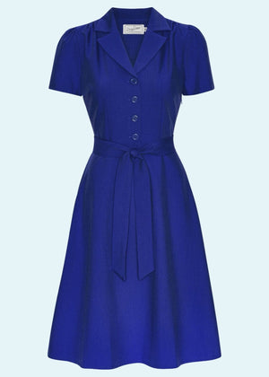 Betty skjortekjole i dyb blå skjortekjole Daisy Dapper 