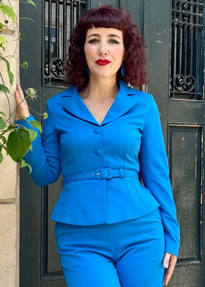 Billie højtaljede bukser i sommerblå bukser Daisy Dapper 