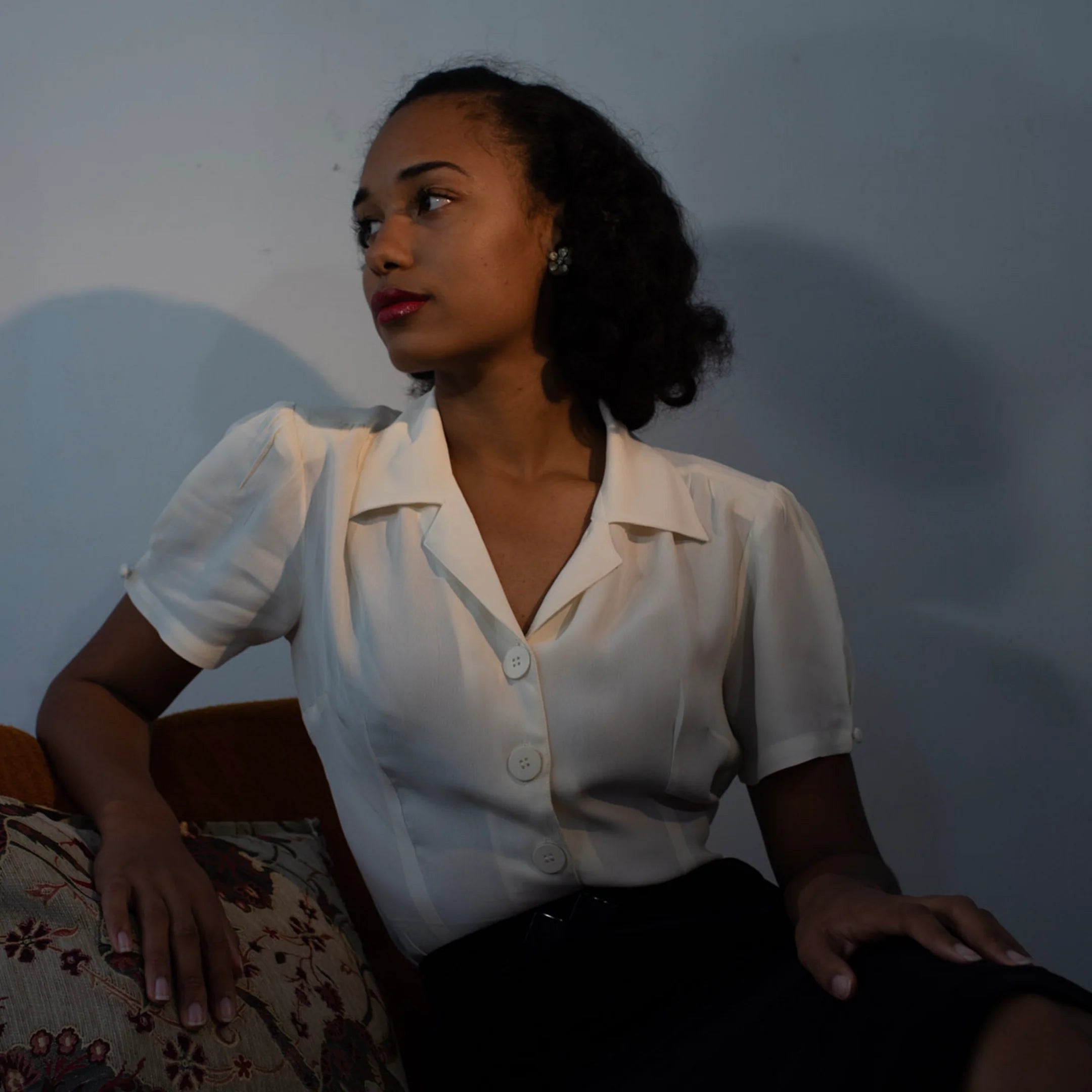 Grace kortærmet skjorte - creme