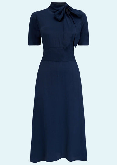 Bloomsbury: Kathy vintage stils kjole i navy Seamstress Of Bloomsbury 