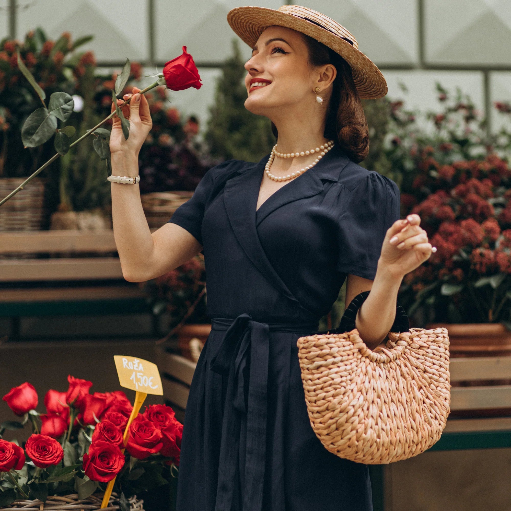 Bloomsbury: Slåom kjole i navy blå toej Seamstress Of Bloomsbury 