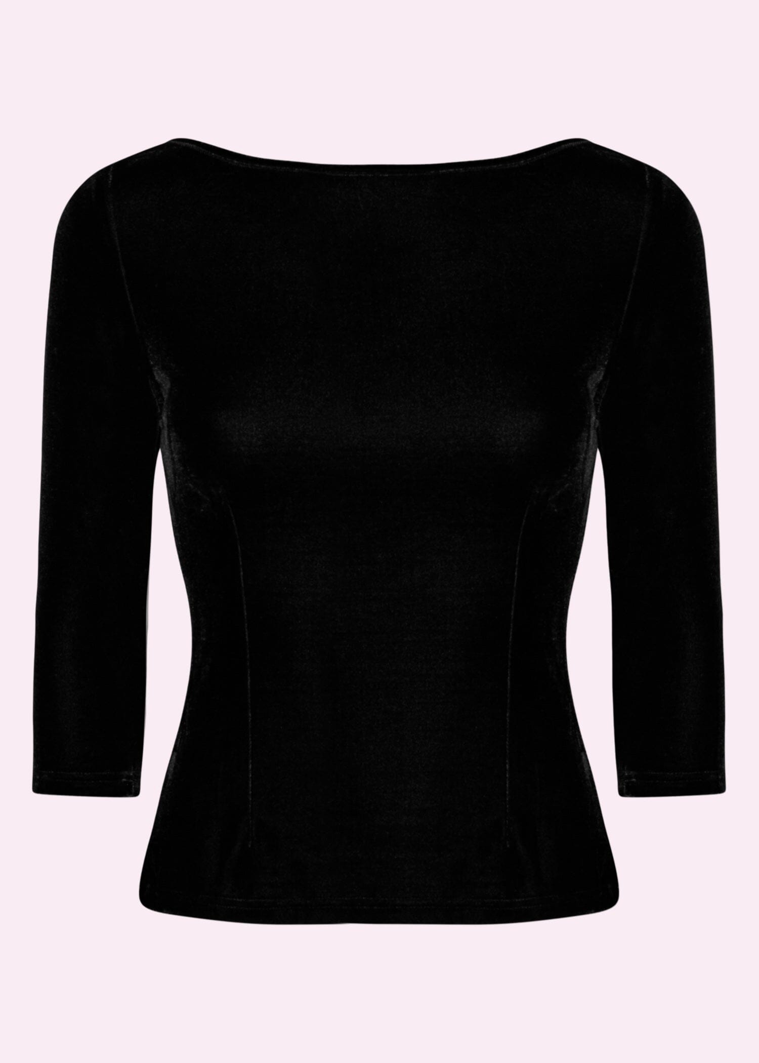 Boatneck vendbar top i sort velour jersey top Daisy Dapper 