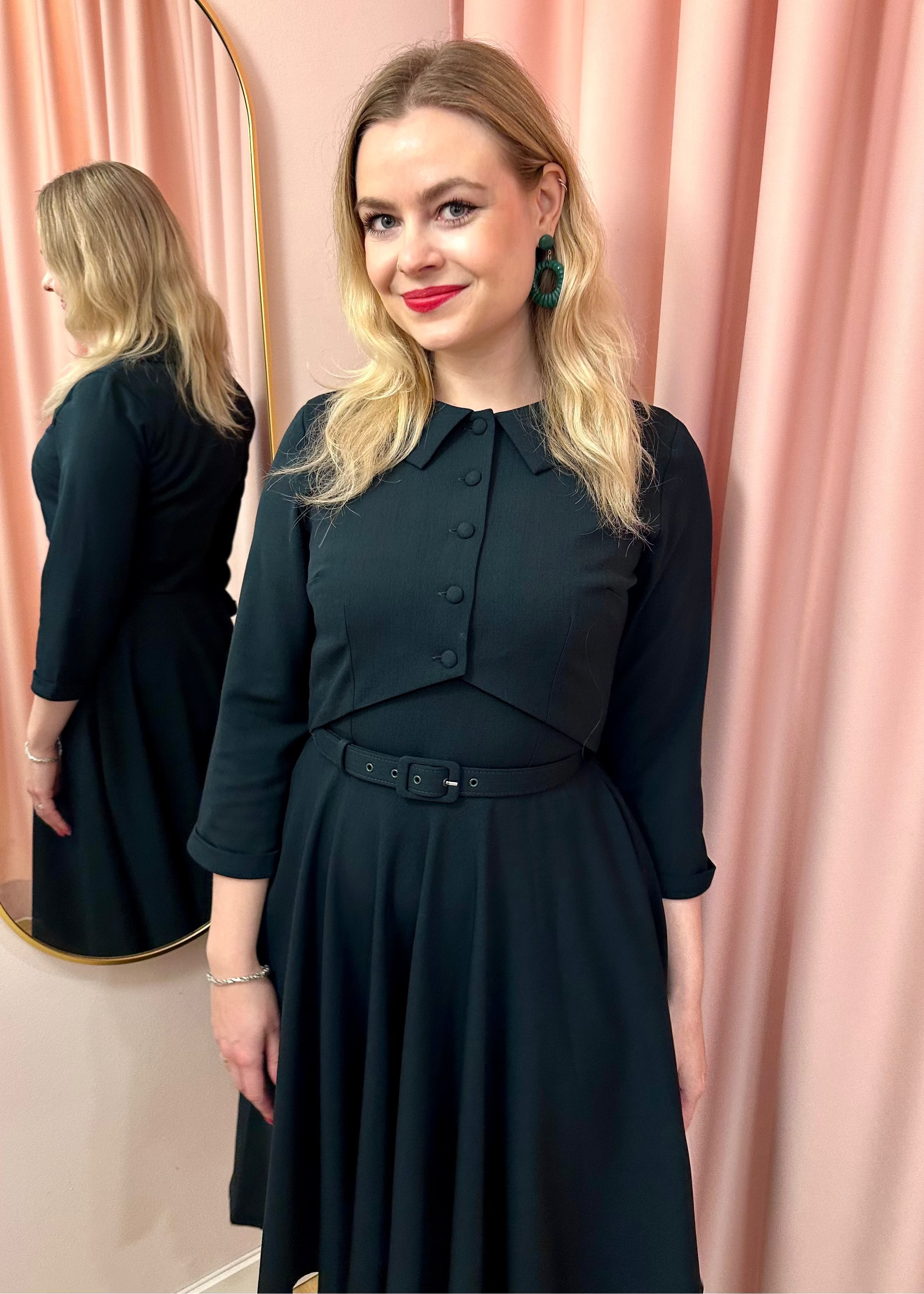 Bolero jakke - mørk grøn linen jakke Daisy Dapper 