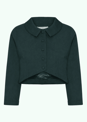 Bolero jakke - mørk grøn linen look Bolero Daisy Dapper 