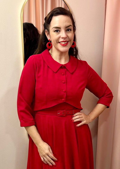 Bolero jakke - rød linen jakke Daisy Dapper 