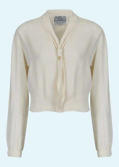 Bonnie Langærmet skjorte i sailor stil i cream toej Seamstress Of Bloomsbury 
