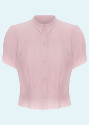 Bonnie skjorte i rosa kortærmet skjorte House of Foxy 