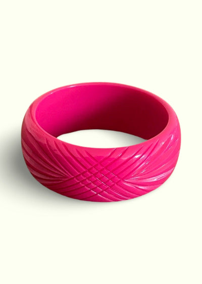 Bredt armbånd i vintage stil, pink Accessories Rock It Rosie 