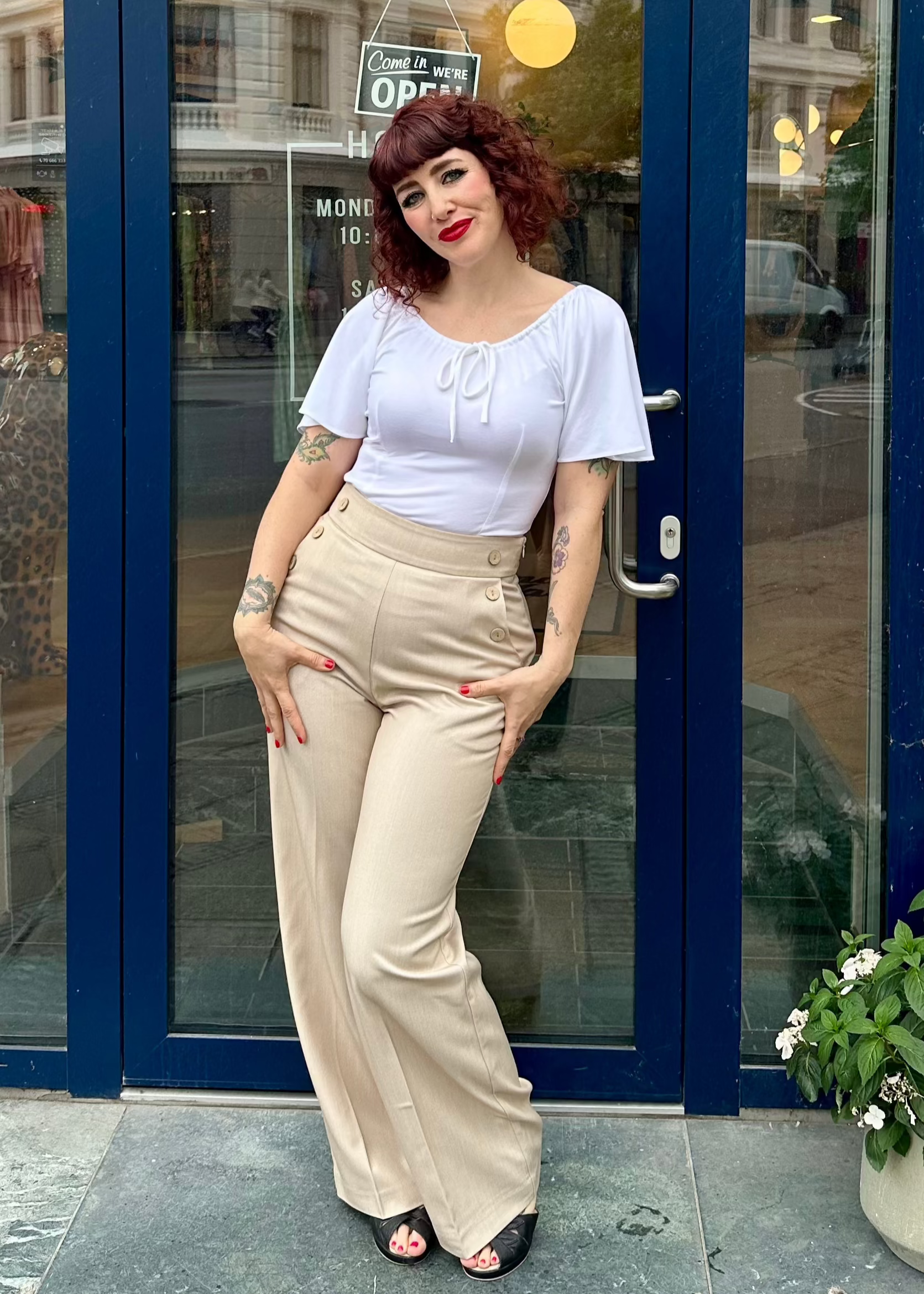 Butterfly top i råhvid jersey top Daisy Dapper 