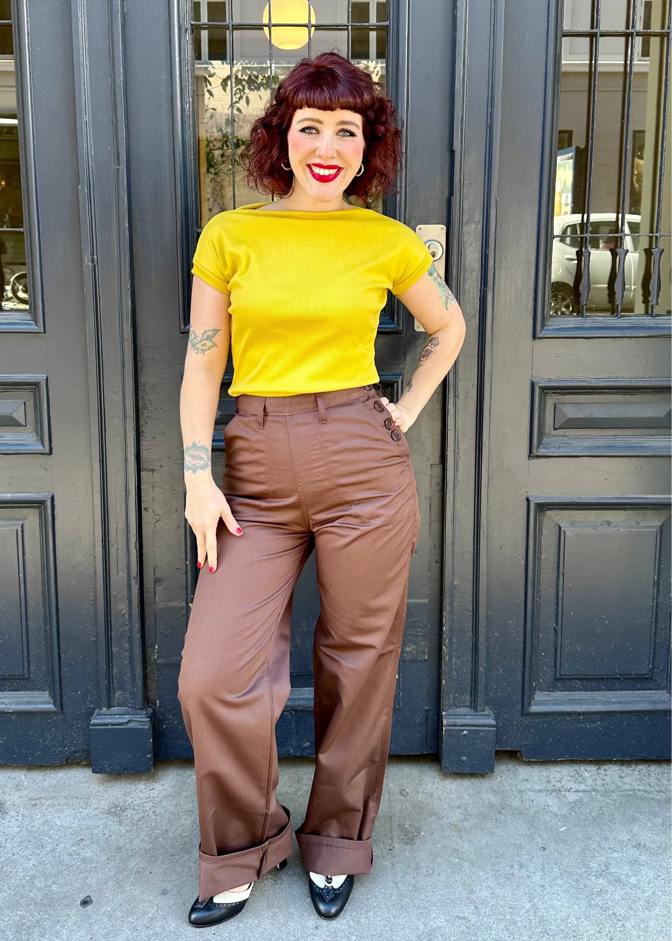 Button Pants bukser i brun bukser Freddies Of Pinewood 