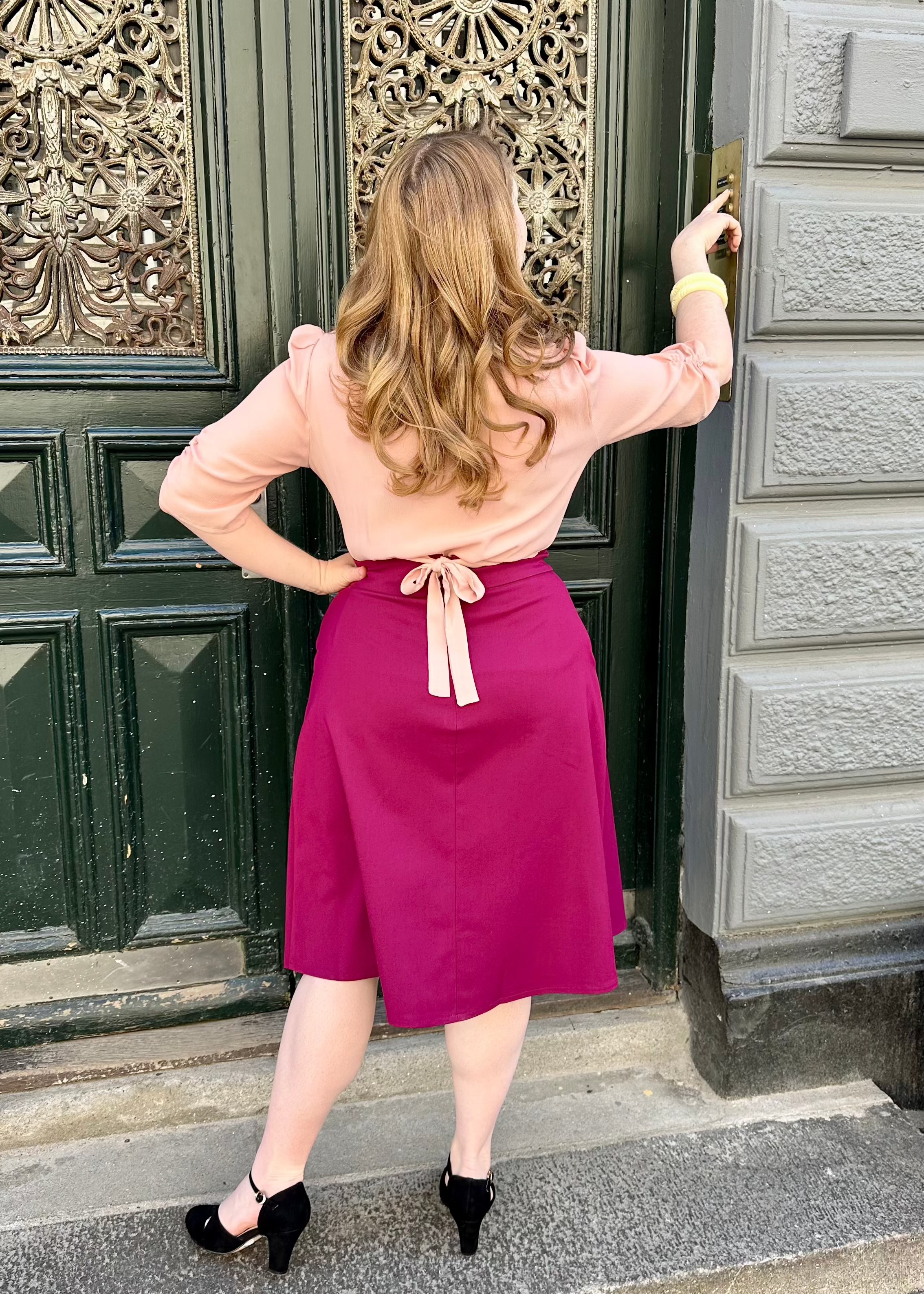 Celia bluse i blush langærmet skjorte House of Foxy 