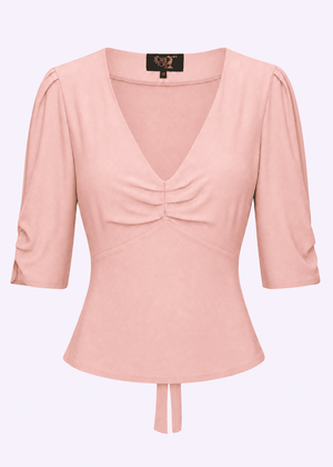 Celia bluse - rosa langærmet skjorte House of Foxy 