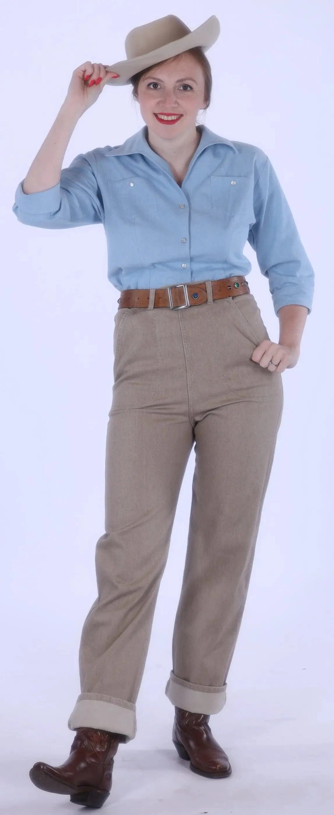 Classic jeans i lys beige bukser Freddies Of Pinewood 
