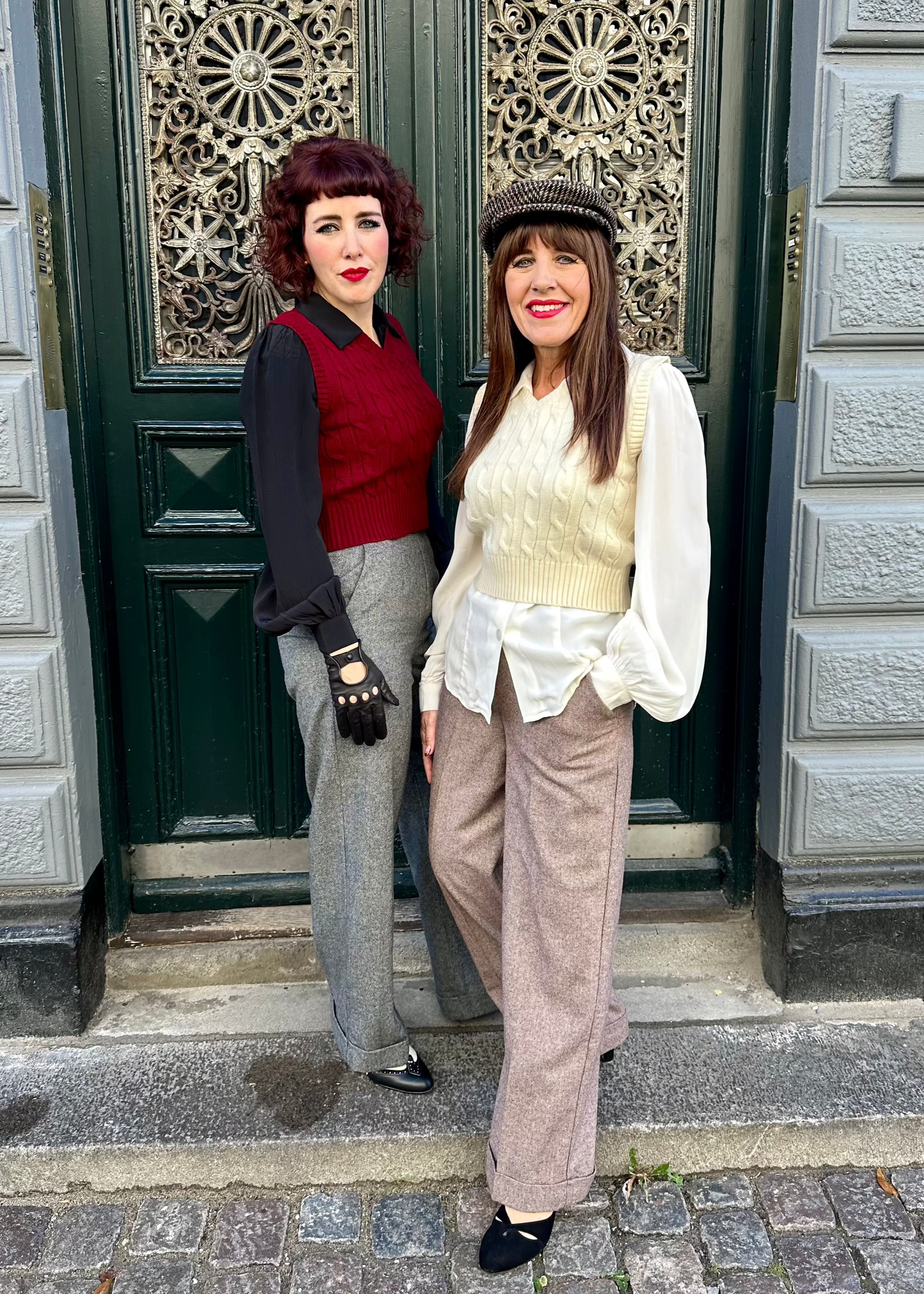 Classic vide bukser i brun uldblanding bukser Weekend Doll 