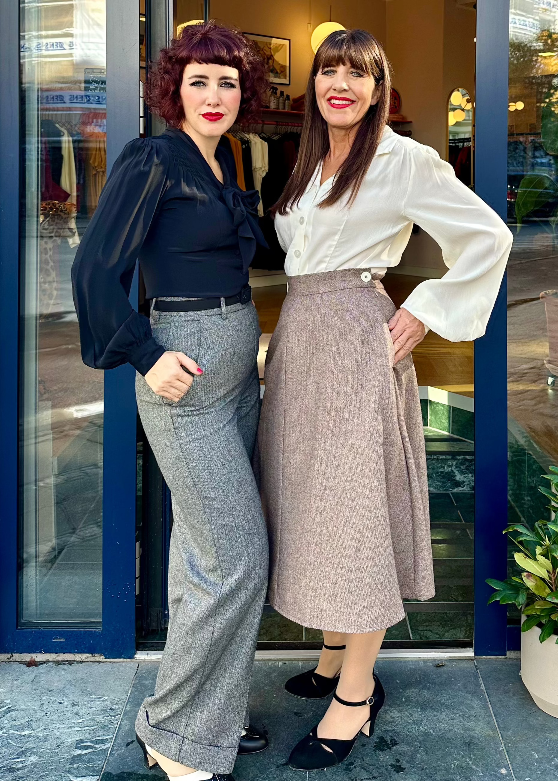 Classic vide bukser i grå uldblanding bukser Weekend Doll 