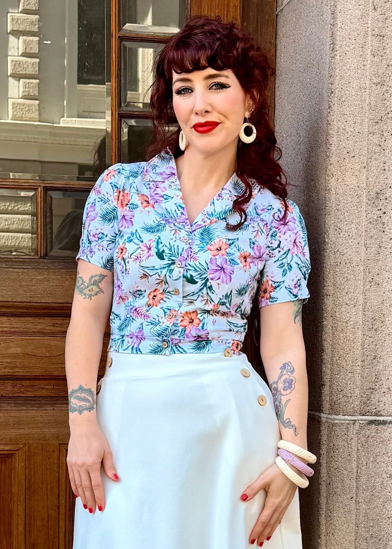 Daisy kortærmet skjorte - hawaii print kortærmet skjorte Daisy Dapper 