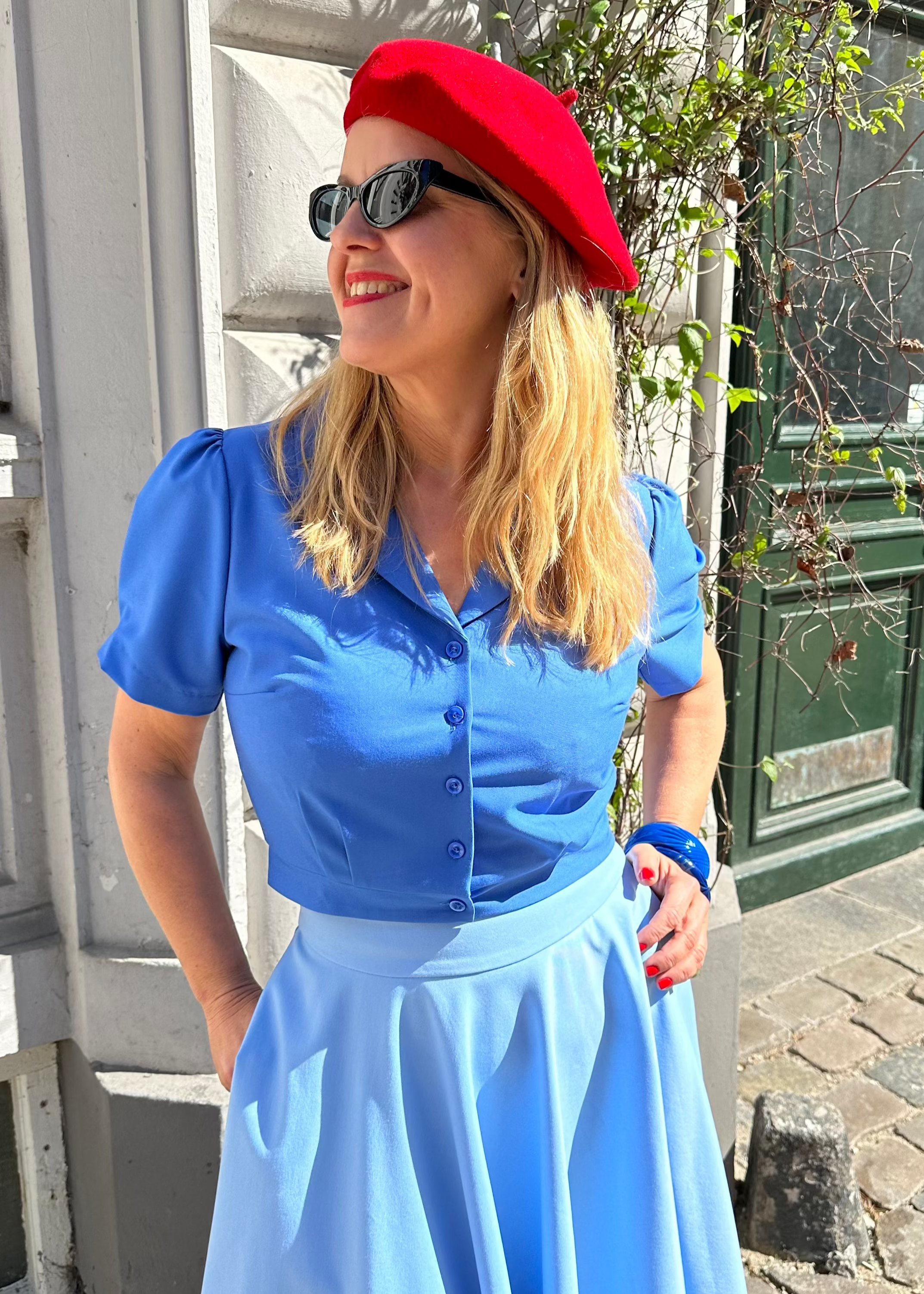 Daisy kortærmet skjorte i azurblå kortærmet skjorte Daisy Dapper 