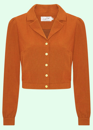 Daisy langærmet skjorte i brændt orange langærmet skjorte Daisy Dapper 