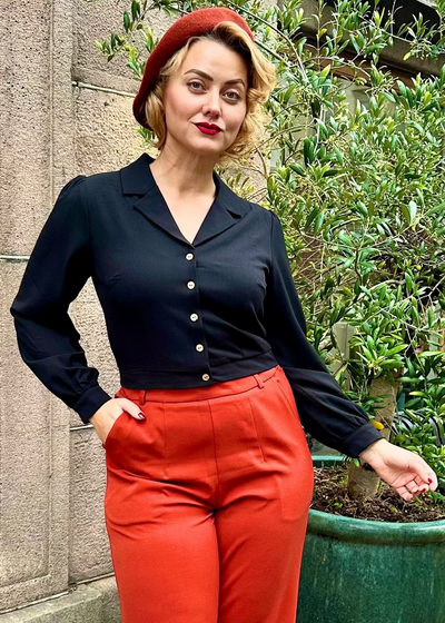 Daisy langærmet skjorte i sort langærmet skjorte Daisy Dapper 