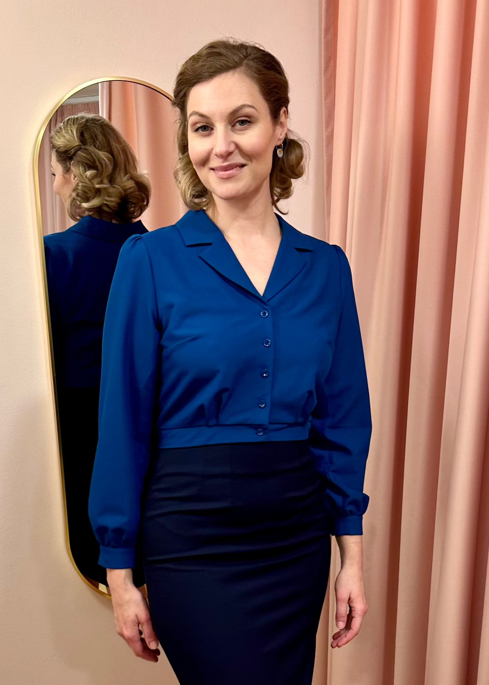 Daisy langærmet skjorte i teal langærmet skjorte Daisy Dapper 